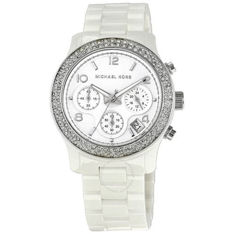 michael kors white dial ceramic strap with glitz watch 5188|Michael Kor’s White Ceramic MK.